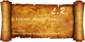 Lintner Rozália névjegykártya